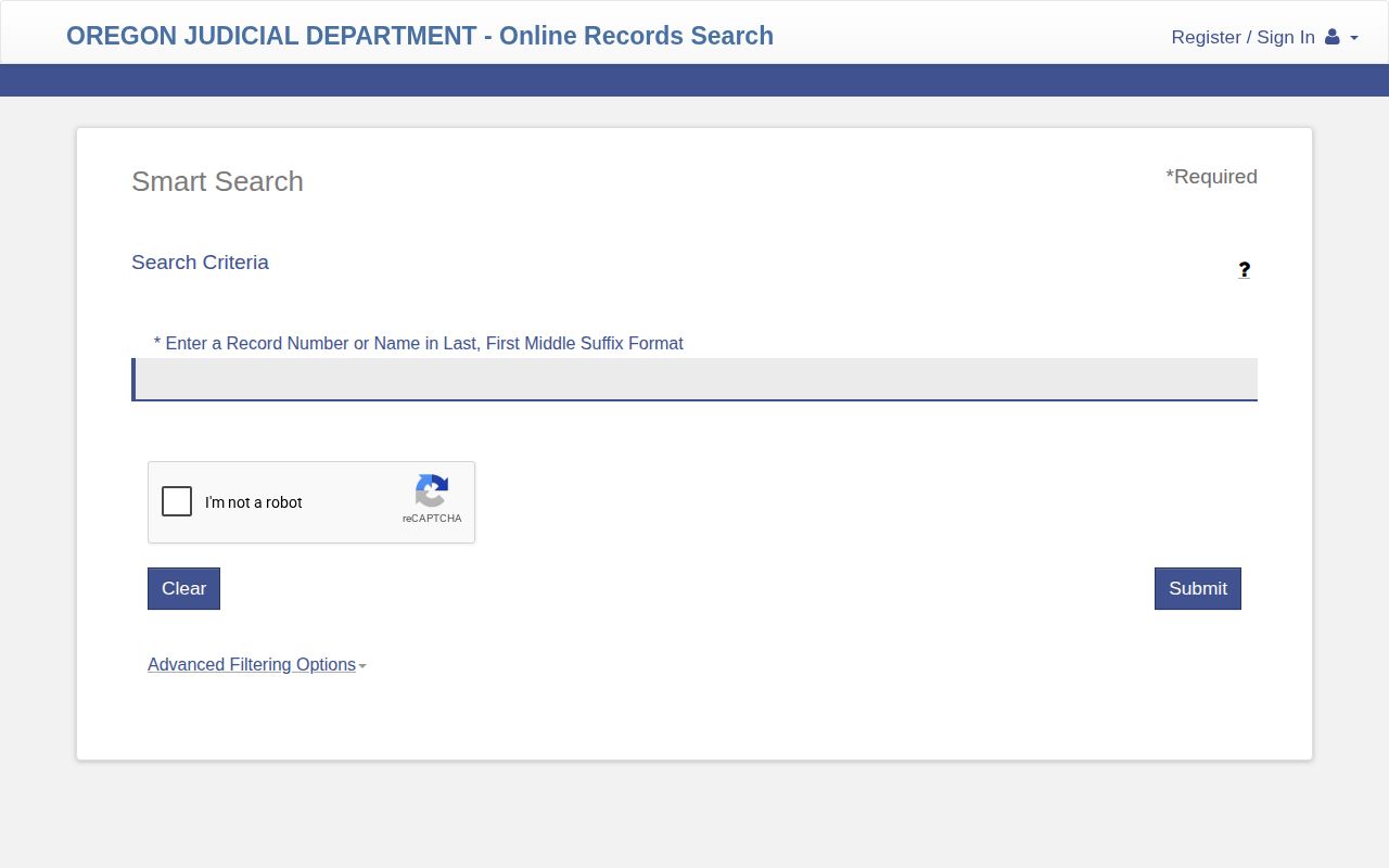 Oregon Judicial Department eCourt case portal